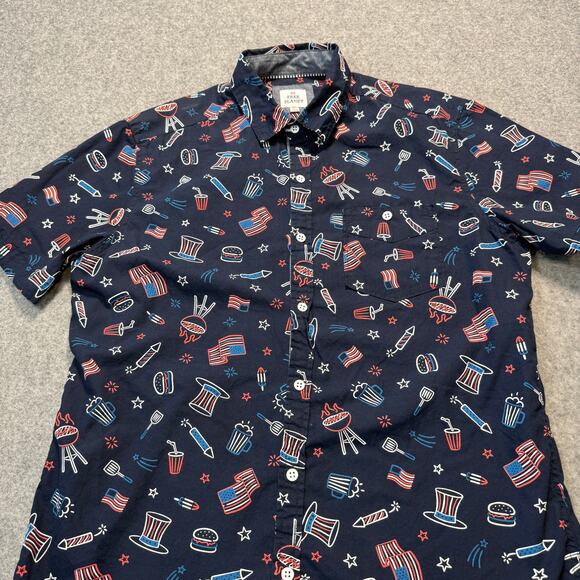 Men's Free Planet Patriotic American Flag 4th of July Short Sleeve Shirt Size M - Picture 3 of 8